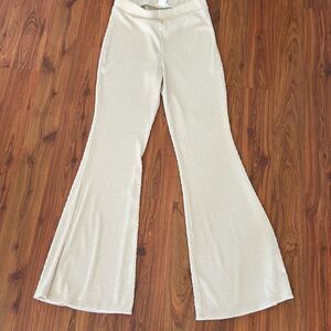 NWT G & D beige bell bottom pants M